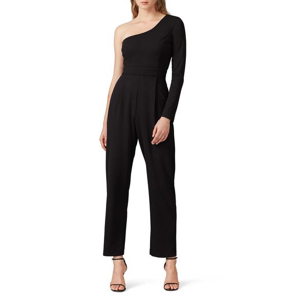 Stylestalker Ruby‎ Jumpsuit Black One Shoulder Pull On Straight Leg Sz M - Picture 1 of 12